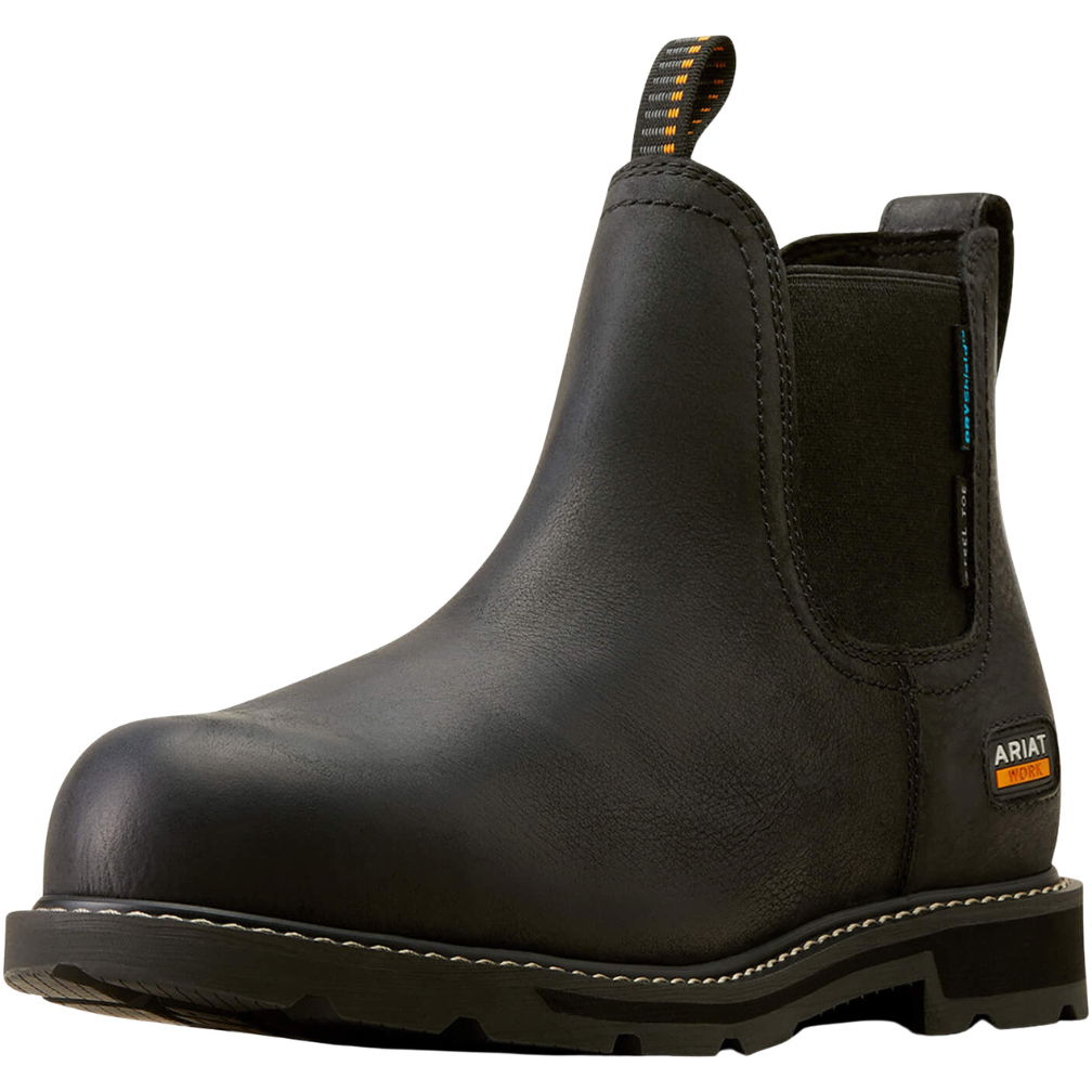 2026 Ariat Mens Groundbreaker Chelsea Waterproof Steel Toe Work Boot 10050822 - Black